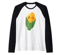 Corn On The COB Kawaii Lindo Divertido Camiseta Manga Raglan