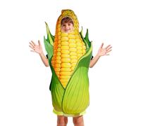 Corn Outfit - Cosplay Apparel Food | For School Harvest Festival Dress-Up Day Role Play Party Carnival Stage, traje vegetal Divertido Traje de Mascota Traje Novedad Mono de felpa Sombrero Accesorios