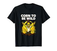 Corn To Be Wild Halloween Scarecrow Illustration Graphic Camiseta