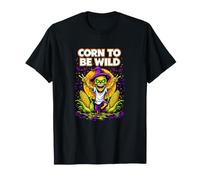 Corn To Be Wild Halloween Scarecrow Illustration Graphic Camiseta