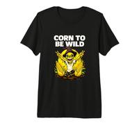 Corn To Be Wild Halloween Scarecrow Illustration Graphic Camiseta Premium