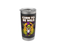 Corn To Be Wild Halloween Scarecrow Illustration Graphic Vaso térmico de acero inoxidable de doble pared