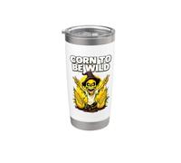 Corn To Be Wild Halloween Scarecrow Illustration Graphic Vaso térmico de acero inoxidable de doble pared