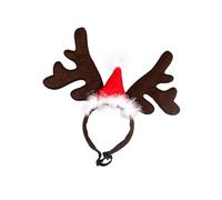 Cornamenta de peluche para perro, correas elásticas, accesorio de disfraz de Navidad para fiestas de mascotas, foto de renos y orejas de perro