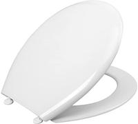 Cornat 1076385 Palu - Asiento de inodoro - Aspecto blanco clásico - Termoplástico de fácil cuidado - Diseño sencillo para cualquier cuarto de baño o asiento de inodoro