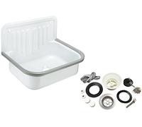 Cornat AGBSET50 Fregadero de Acero con Kit de Accesorios, 50 cm, Gris, Blanco, 51.5 x 36.8 x 39.0 cm