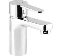 Cornat Barrio - Grifo monomando para lavabo (latón cromado, fijación sin esfuerzo, con válvula de desagüe, alta presión)