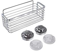 Cornat Cesta de ducha 3 en 1 - Cesta extra grande y alta - para montaje en pared - 3 diferentes opciones de montaje con ventosa, almohadilla adhesiva y taladrar - Cromado/Estantería de ducha / estante de ducha / T340272