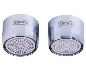 Cornat Controlador de chorro M22 x 1 IG - Ahorro de agua de hasta un 70% - Con junta - Apto para grifos convencionales - Plata - De latón/aire/boquilla mezcladora / TECWS504