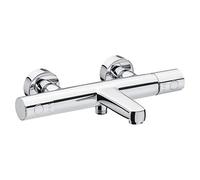 Cornat Derval Derval - Grifo termostático para baño (cuerpo de latón cromado, mango de selección de temperatura y barrera de agua caliente, monomando para montaje en pared)