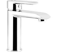 Cornat EST1 Estoril - Grifo monomando para lavabo (latón cromado, fijación sin esfuerzo, con válvula de vaciado a presión, alta presión)