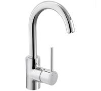 Cornat Fiora FIO12 - Grifo monomando para lavabo (cuerpo de cinc cromado, giratorio, conexión de baja presión (sin presión)