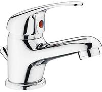 Cornat Grifo de Lavabo Piccolo - Mezclador con desagüe - Cuerpo de latón cromado - Altura de salida baja