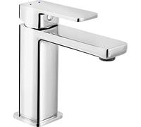 Cornat Grifo monomando para lavabo "Teide", cuerpo de latón cromado, fijación sin esfuerzo, con válvula de desagüe a presión, grifo de alta presión, grifo para baño/grifo de lavabo, TEI1