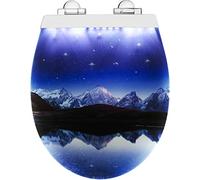 Cornat KSDSC360 Geneva Light - Asiento de inodoro con iluminación LED suave por la noche, con sensor acústico, función Quick Up & Clean, descenso automático, montaje cómodo desde arriba, asiento de