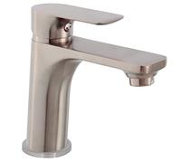 Cornat NERSS1 NERSS1-Grifo Monomando latón con Aspecto de Acero Inoxidable, fijación sin Esfuerzo, con válvula de desagüe de presión, baño, Grifo de Lavabo