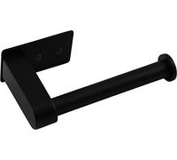 Cornat Portarrollos de papel higiénico - 2 opciones de fijación diferentes con almohadilla adhesiva y perforación - Diseño abierto - Negro Mate - de acero / Soporte para papel higiénico / soporte para papel higiénico / T364206