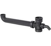 Cornat Reciclate T353904R - Conexión de desagüe para fregaderos dobles - 1 1/2 pulgadas - Salida excéntrica - Con conector para electrodomésticos - Fabricado en plásticos reciclados - Fabricado en