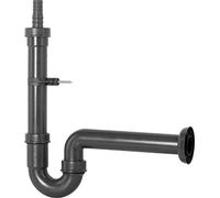 Cornat Rezyklat T355004R - Tapón antiolores (1 1/2 x 40 mm, con boquilla y soporte de pared, fabricado en plástico reciclado), color negro