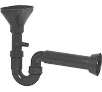 Cornat Rezyklat T359104R - Sifón para olores (3,81 cm, diámetro de 50 mm, con embudo y montaje en pared, plástico reciclado, fabricado en Alemania), color gris