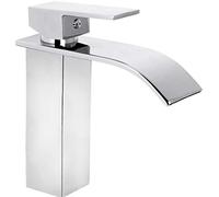 Cornat SAZ619 - Grifo monomando para lavabo (cuerpo de fundición a presión, fijación sin esfuerzo, caño con válvula de drenaje a presión)