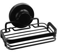 Cornat T3402761 T3402761-Soporte para jabón 3 en 1, Cesta de Rejilla Estable, 3 Opciones de fijación con Ventosa, Almohadilla Adhesiva y Taladro, Color, Negro (Mate)