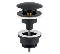 Cornat T3174211 T3174211-Válvula de desagüe para lavabos (1 1/4", diámetro de 66 mm, con función Push-Open, Color Negro Mate)