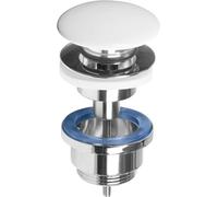 Cornat T317425 - Válvula de desagüe para lavabos, Rosca Exterior de 1 1/4 Pulgadas, diámetro de 66 mm, con función Push-Open, válvula emergente, desagüe de Fregadero