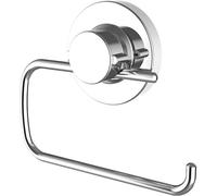 Cornat T340261 Style-Portarrollos de Papel higiénico 3 en 1 (3 Opciones de fijación Diferentes con Ventosa, Almohadilla Adhesiva y Taladro, sin Tapa, Cromado), Cromo (Brillante)