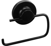 Cornat T3402611 - Portarrollos de papel higiénico 3 en 1 Style-3 diferentes opciones de fijación con ventosa, almohadilla adhesiva y taladro, sin tapa, soporte para papel higiénico, color negro (mate)