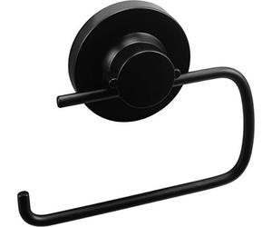 Cornat T3402611 - Portarrollos de papel higiénico 3 en 1 Style-3 diferentes opciones de fijación con ventosa, almohadilla adhesiva y taladro, sin tapa, soporte para papel higiénico, color negro (mate)