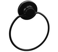Cornat Toallero 3 en 1 - Anilla - 3 Opciones de fijación Diferentes con Ventosa, Almohadilla Adhesiva y taladrar - Negro/Gancho Adhesivo/Toallero para Toalla de Invitados / T3402551
