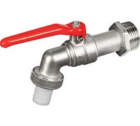 Cornat Válvula de salida de bola, 1 pulgada AG - Incluye conexión de manguera - latón de alta calidad - Ideal como grifo exterior/grifo para barriles de lluvia/grifo/válvula de cierre / T300809