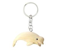 Cornelißen Llavero de ballena beluga de madera Colgante de animal de madera hecho a mano para llaves, bolsos y mochilas