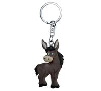 Cornelißen Llavero de burro de madera Colgante de animal de madera hecho a mano para llaves, bolsos y mochilas