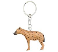 Cornelißen Llavero de hiena de madera Colgante de animal de madera hecho a mano para llaves, bolsos y mochilas