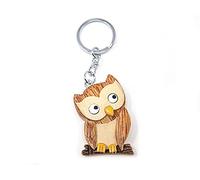 Cornelißen Llavero de madera - búho (marrón)