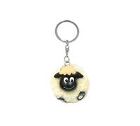 Cornelißen Llavero de madera con pompón de oveja, hecho a mano, colgante de animales de madera para llaves, bolso y mochila