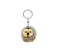 Cornelißen Llavero de madera pompón de búho: colgante de madera hecho a mano con forma de animal para llaves, bolsos y mochilas.