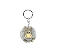 Cornelißen Llavero de madera pompón de burro - Colgante de madera artesanal con forma de animal para llaves, bolsos y mochilas