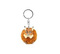 Cornelißen Llavero de madera pompón de lince - Colgante de madera artesanal con forma de animal para llaves, bolso y mochila.
