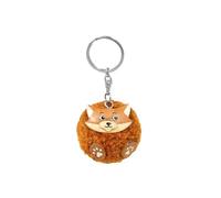 Cornelißen Llavero de madera pompón de zorro: colgante de madera hecho a mano con forma de animal para llaves, bolsos y mochilas.