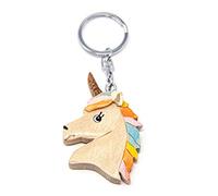 Cornelißen Llavero de unicornio de madera y metal, diseño de unicornios