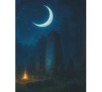 Cornell Notebook - Moonlit Forest Stones: A structured space for organised note-taking and clear study summaries.