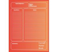 Cornell Notes Book: Clean Red Edition - 8.5 x 11 Format Designed For Focused Note-Taking And Fast Review