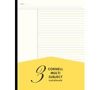 Cornell Notes Notebook: 5 Subject Cornell Method Note-Taking Multi Subject Notebook