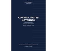Cornell Notes Notebook: Compact Lined Note Taking System for Students with Cues, Summaries and 1-7-30 Review Schedule | 6 x 9 Inches | 110 Pages