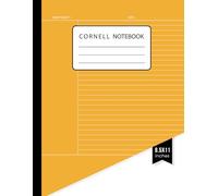 Cornell Notes Notebook: Cornell Note-Taking System, Yellow Cover Simple Design, Large Size, (8.5 ″x 11 ″), 110 Pages, Organizing Notes (Note-Taking System) | Cornell Notes