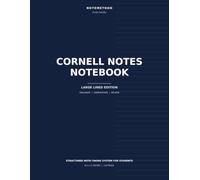 Cornell Notes Notebook: Large Lined Note Taking System for Students with Cues, Summaries and 1-7-30 Review Schedule | 8.5 x 11 Inches | 110 Pages
