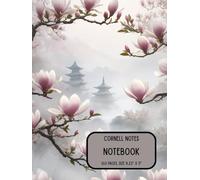 Cornell Notes Notebook: Large Size (8,25x11,00in) | 160 Lined Pages with Cornell Layout | Hardcover theme: Japanese magnolia secret garden.